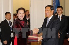 越南国会主席阮氏金银会见中国全国人大常委会副委员长张平