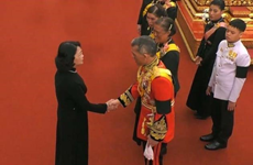 越南国家副主席邓氏玉盛出席泰国先王普密蓬遗体火化仪式