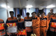 在乂安省海域遇险渔船及船上9名船员被成功救起