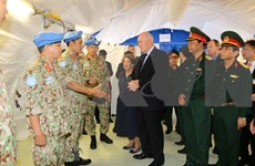 澳大利亚总督彼得·科斯格罗夫与越南一号二级野战医院干部人员进行了会面