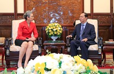 越南国家主席陈大光会见即将离任的荷兰驻越大使尼恩可
