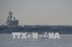 美国海军里根号航空母舰抵达菲律宾
