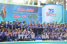 胡志明市6万多名大学生参加2018年蓝色夏天志愿服务战役出征仪式