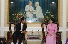 胡志明市与老挝占巴塞省加强阵线工作经验交流