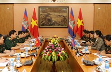 越南和柬埔寨两国加强军队女干部之间的合作