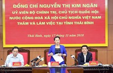 越南国会主席阮氏金银访问太平省