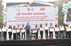 2018年国家志愿奖颁奖仪式在河内举行  18个集体和个人获奖