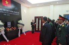 越南驻各国大使馆举行原越南社会主义共和国主席黎德英吊唁仪式