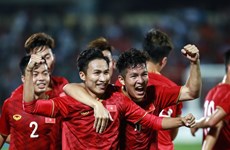 越南U23球队与缅甸U23球队国际足球友谊赛:越南2:0取胜缅甸
