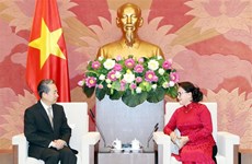 越南国会主席阮氏金银会见中国驻越大使熊波