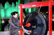 越南国会主席阮氏金银出席2019年和平省文化旅游周开幕式