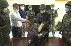 河静省边防部队抓获一名从老挝贩运毒品入境越南的犯罪嫌疑人
