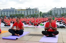  越南举行千人瑜伽活动 响应国际瑜伽日