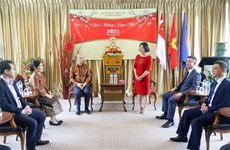 老挝驻新加坡大使馆向越南驻新加坡大使馆致以新春祝福