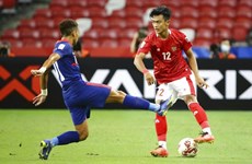 2020年“铃木杯”东南亚男足锦标赛半决赛： 印度尼西亚队以4-2击败8人作战的东道主新加坡队
