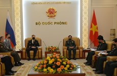 国防部副部长黄春战会见俄罗斯驻越南国防武官