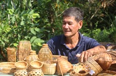 同塔省捕蟹笼制作村坚持维护传统渔具生产业 