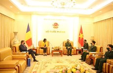 越南国防部领导会见罗马尼亚驻越大使