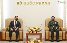 越南国防部副部长黄春战上将会见阿塞拜疆驻越大使