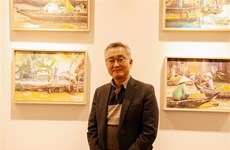 韩国教师关于越南风土人情的绘画展令人印象深刻