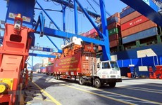 海防新港国际集装箱港迎来超大型集装箱船