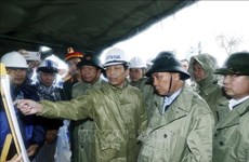 越南国家主席阮春福视察岘港市5号台风重建工作