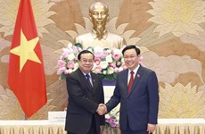 国会主席王廷惠会见老挝和柬埔寨国会对外委员会主任