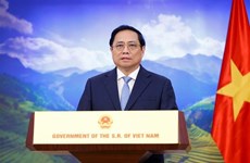 越南政府总理范明政在2022年世界生物峰会上发表讲话