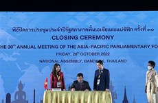  亚太议会论坛第三十届年会: 越南呼吁促进合作和建立互信