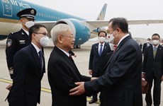 阮富仲总书记抵达北京 开始对中国进行正式访问