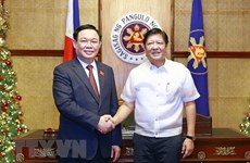 越南国会主席王廷惠会见菲律宾总统费迪南德·罗穆亚尔德斯·马科斯
