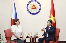 越南国会主席王廷惠会见菲律宾副总统萨拉·杜特尔特
