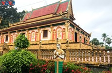 茶荣省朱蕾坦萨寺——典型的高棉族古老寺庙之一