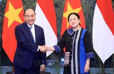 越南国家主席阮春福会见印尼国会议长普安和印尼人民协商会议代主席阿舒尔