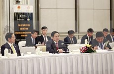 越南政府总理范明政与新加坡和各国大型投资资金代表共进工作午餐