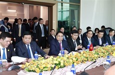 越南政府总理范明政与文莱石油和能源领域企业代表举行座谈会