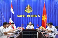 越南海军第五区与泰国海军第二区举行视频会谈