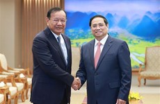 越南政府总理范明政会见柬埔寨副首相兼外交与国际合作部大臣布拉索昆
