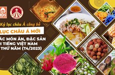 越南再有9道著名菜肴/菜肴组被承认为亚洲纪录