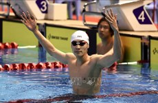 第32届东南亚运动会：越南游泳运动员范青宝打破上一届东南亚运动会记录