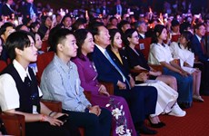 韩国总统尹锡悦和越南国家副主席武氏映春出席韩越文化交流音乐晚会