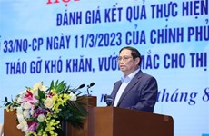 越南政府总理范明政主持化解房地产市场困难和挑战的会议