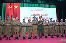 越南维和局第四号二级野战医院和工兵队举行向胡伯伯报功仪式