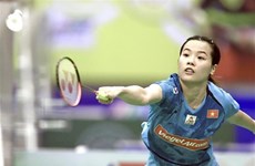 选手阮垂玲在2023年越南国际羽毛球公开赛中成功卫冕女单冠军