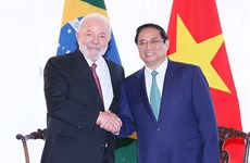 越南政府总理范明政与巴西总统卢拉·达席尔瓦举行会谈