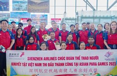越南残疾人体育代表团启程赴中国参加杭州第4届亚残运会