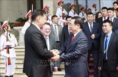 越南国会主席王廷惠会见蒙古国总统呼日勒苏赫