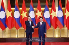 越南国会主席王廷惠会见老挝总理宋赛·西潘敦