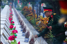 河江省在渭川国家烈士陵园为9名烈士举行追悼会和安葬仪式