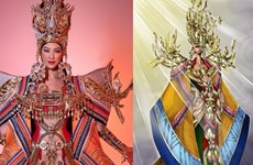 组图: 越南传统文化在2022 年跨国小姐大赛上得以推崇